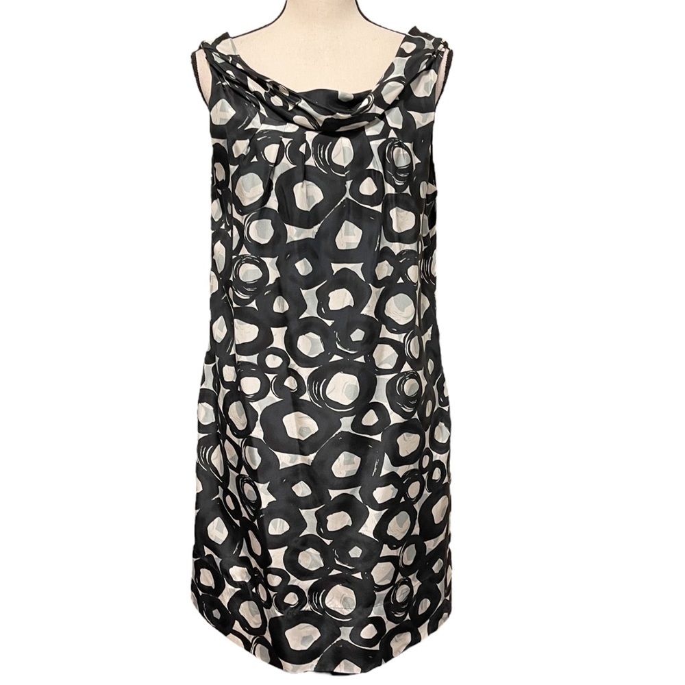 New York & Company Abstract Print 100% Silk Sheath Dress Women's Size 10